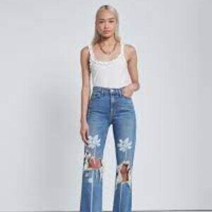 7 FOR ALL MANKIND easy boot tea party floral denim 28